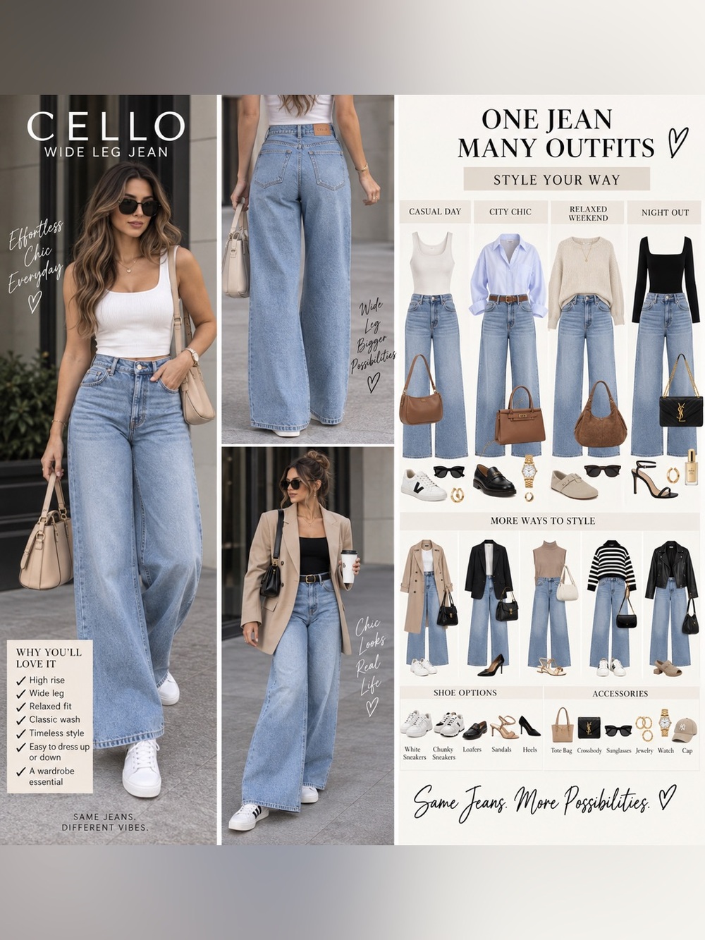 Cello Light Blue Wide Leg Jeans